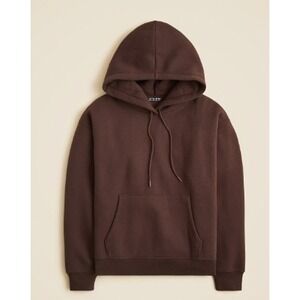 J.Crew Heritage Fleece Hoodie Brown Relaxed Pullover Sweatshirt Size Large